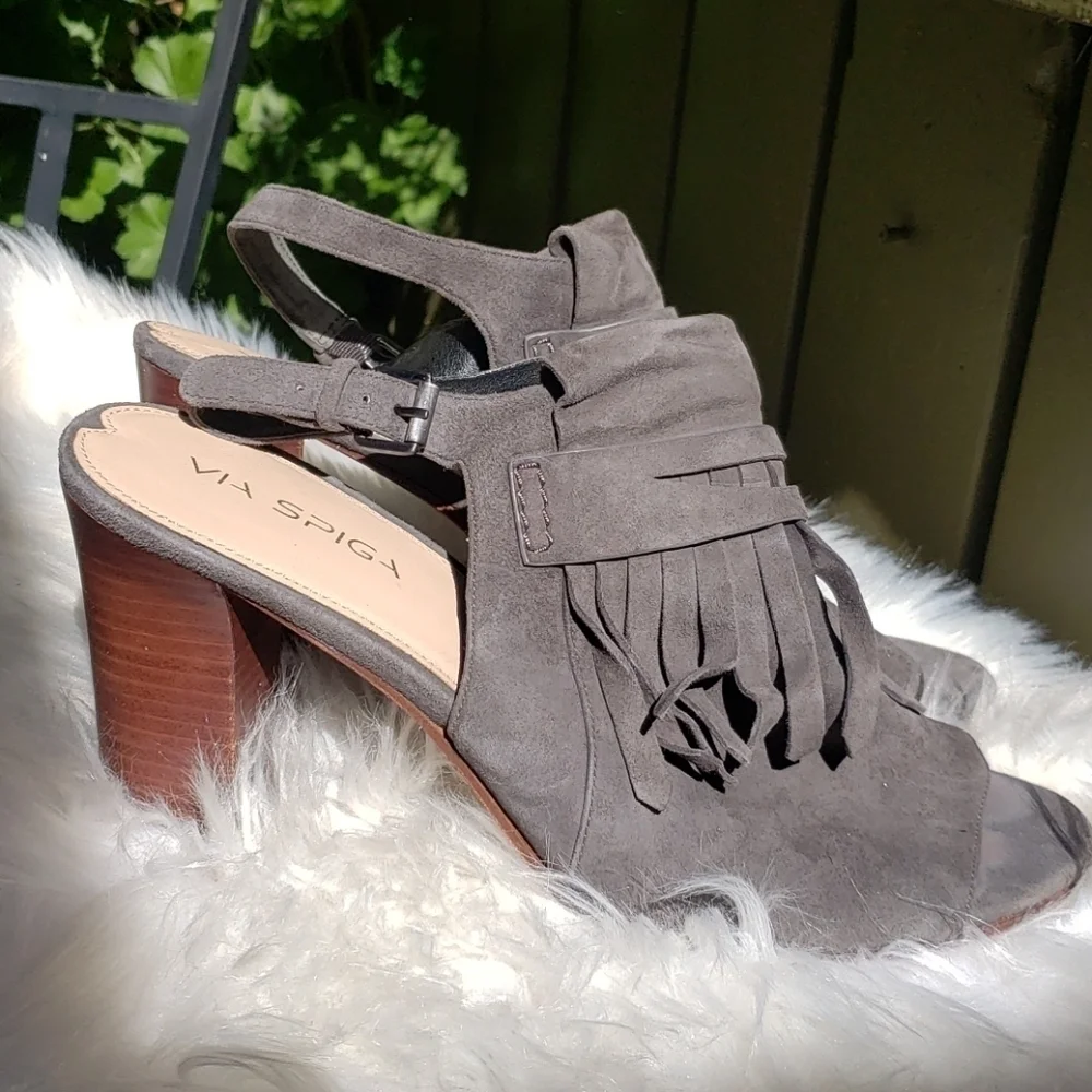 Via Spiga Kilty Peep Toe Slingbacks sandals shoetie 11M